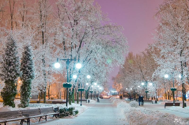 Вечерний Донецк зимой