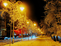 Бульвар Пушкина в снегу